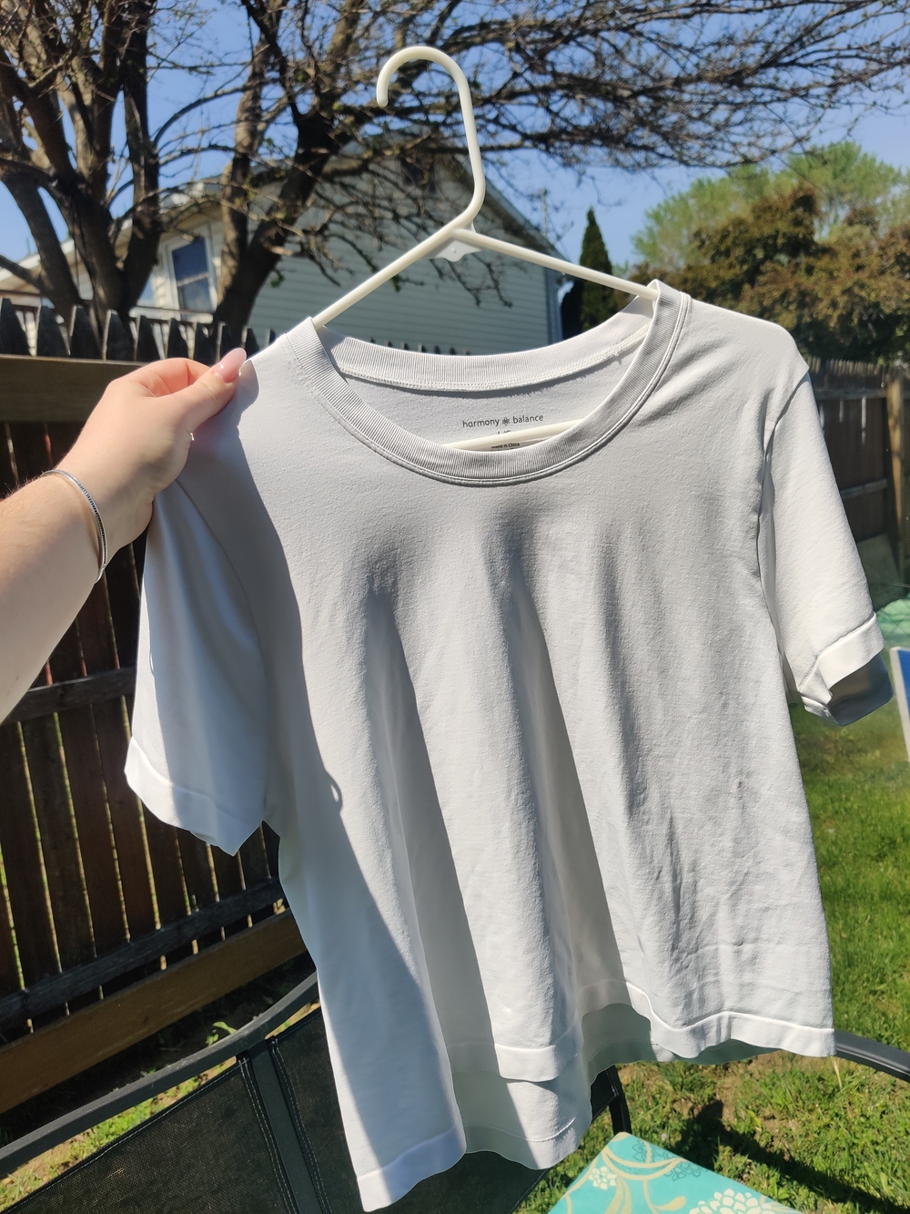 Harmony + Balance White Crewneck Short Sleeve Tee